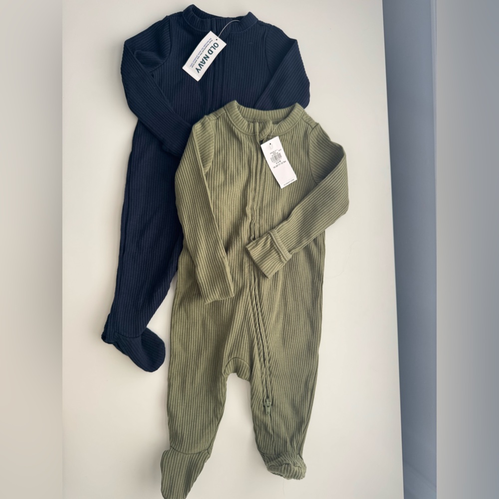 Unisex 2-Way-Zip Sleep & Play Rib-Knit Footed One-Piece for Baby